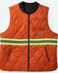 BRIXTON BUILDERS ABRAHAM REVERSIBLE VEST WASHED BLACK/RUST ORANGE