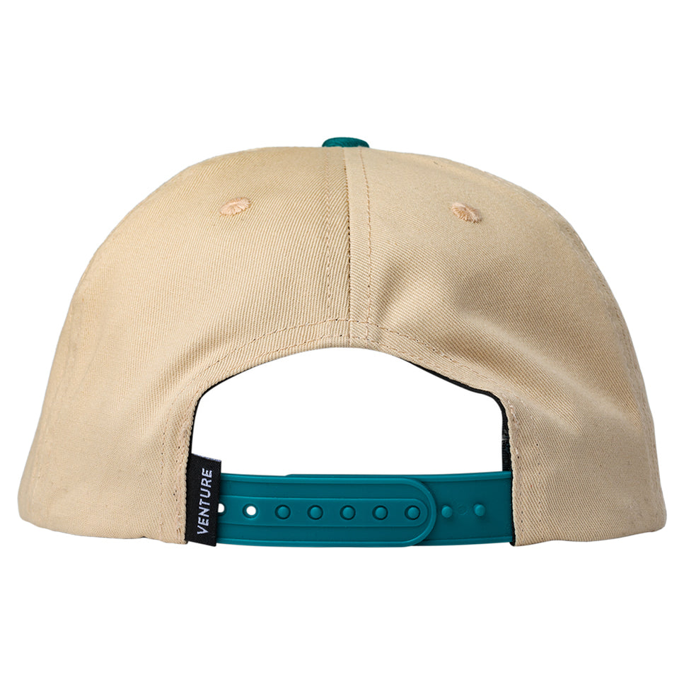 VENTURE HERITAGE SNAPBACK TAN/JADE - The Drive Skateboard Shop