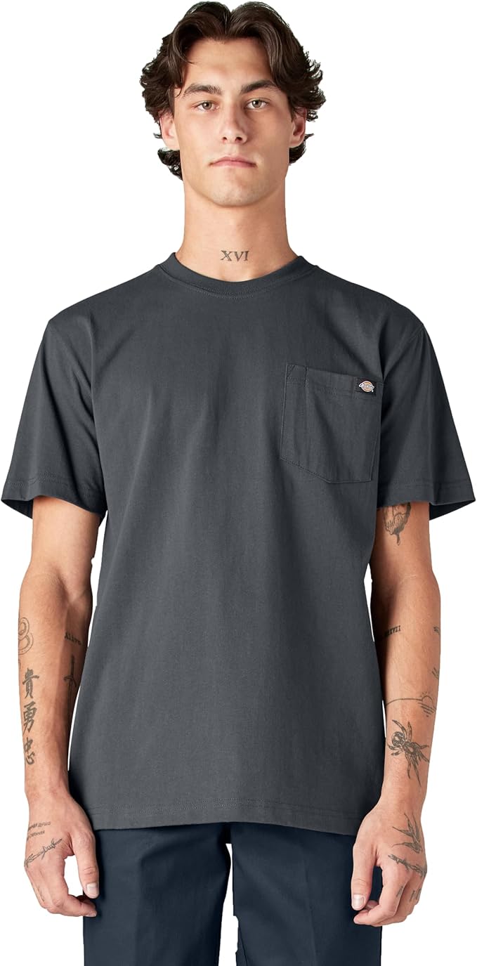 DICKIES HEAVYWEIGHT POCKET TEE HEATHER GREY 