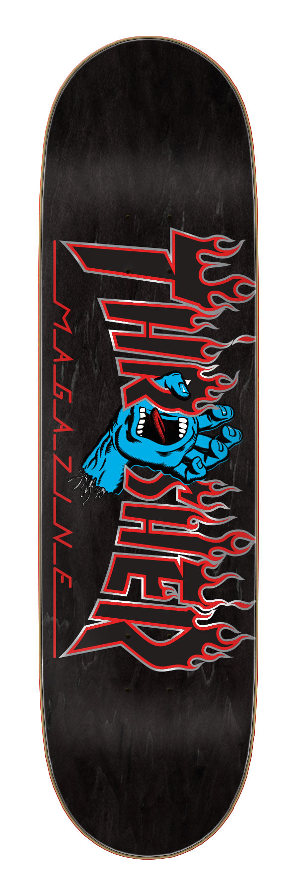SANTA CRUZ X THRASHER DECK SCREAMING HAND FLAME LOGO (8.5") - The Drive Skateshop