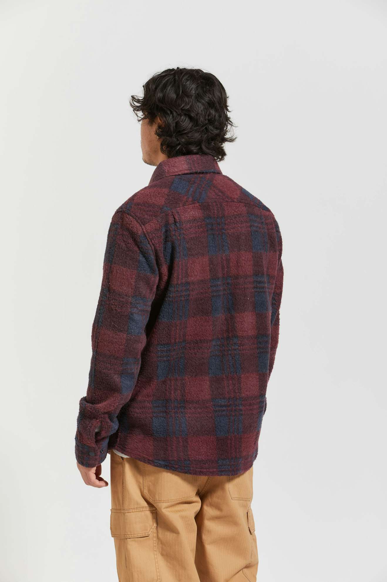 BRIXTON ARCTIC STRETCH FLEECE CORDOVAN RED/WASHEV NAVY PLAID