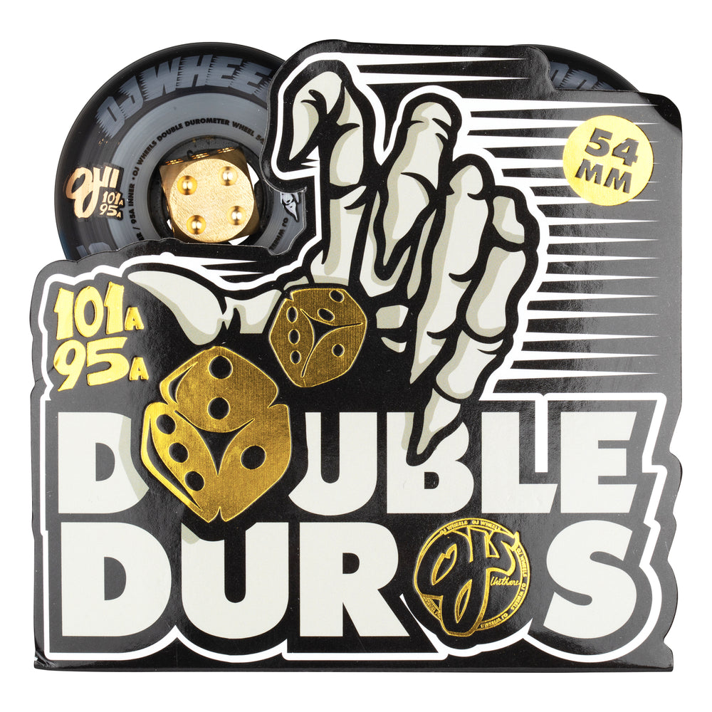 OJ WHEELS DOUBLE DURO BLACK/GREY 101A/95A (54MM) - The Drive Skateshop