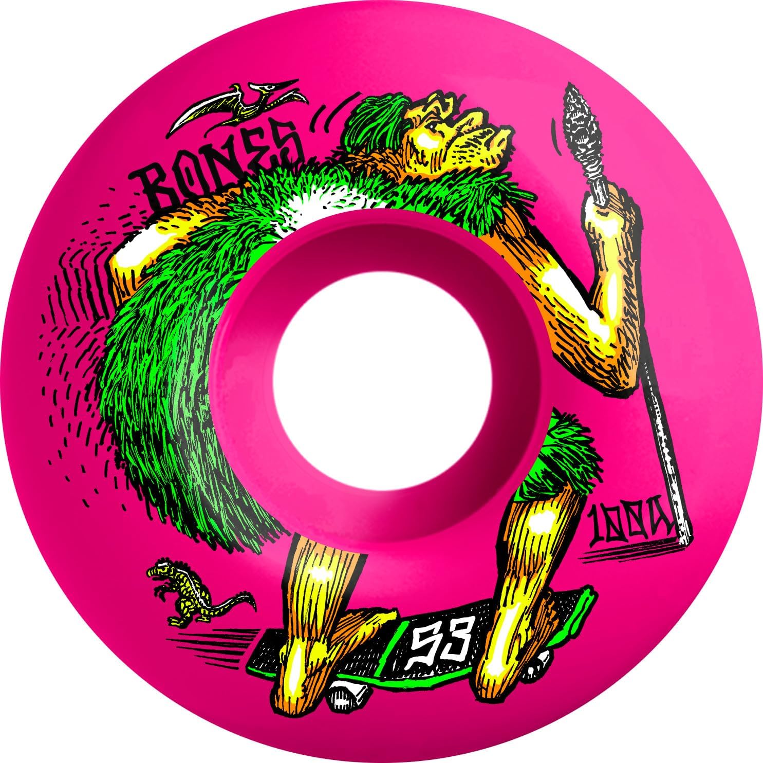 BONES WHEELS OG 100'S NEONDERTHAL V4 WIDE PINK (53MM)