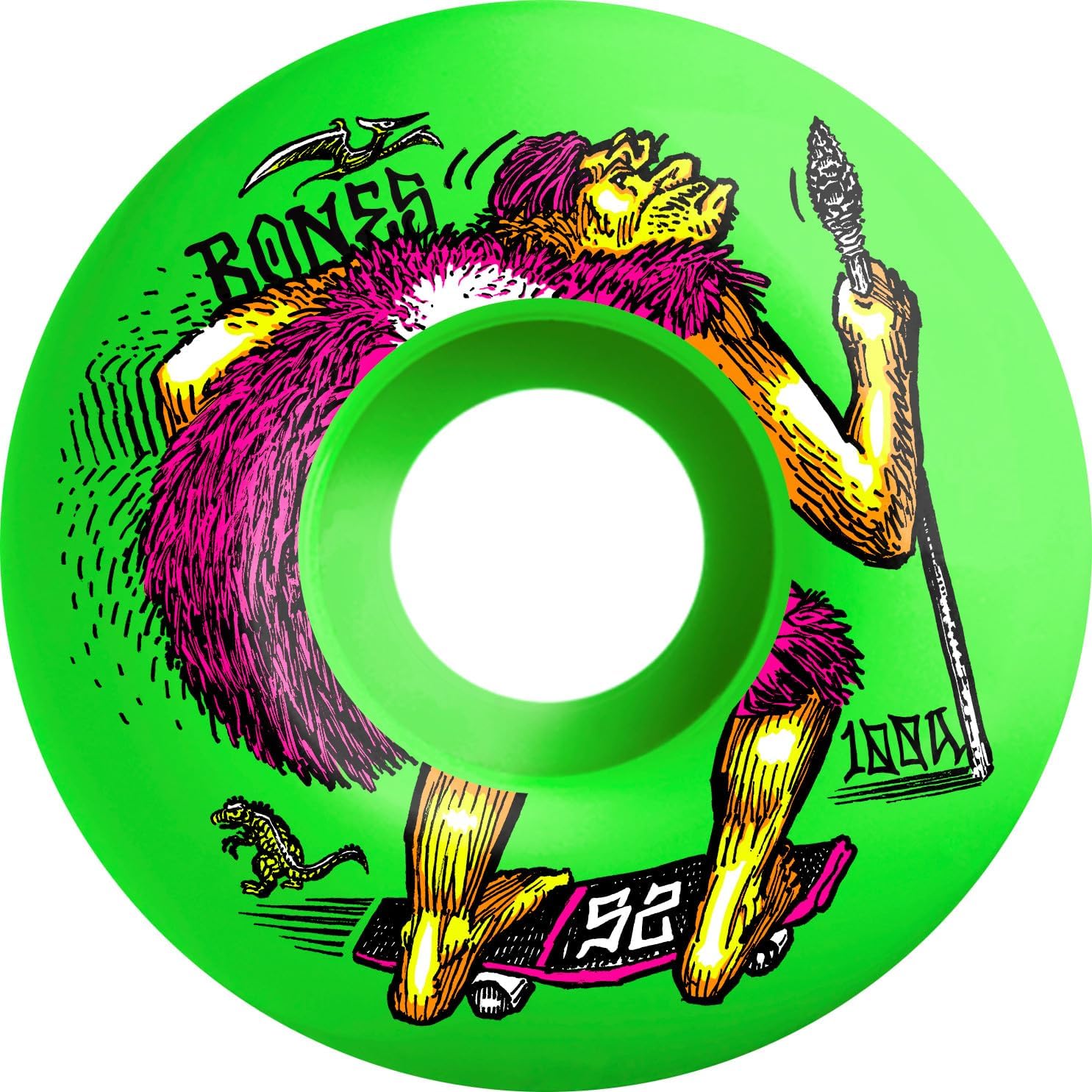 BONES WHEELS OG 100'S NEONDERTHAL V4 WIDE GREEN (52MM)