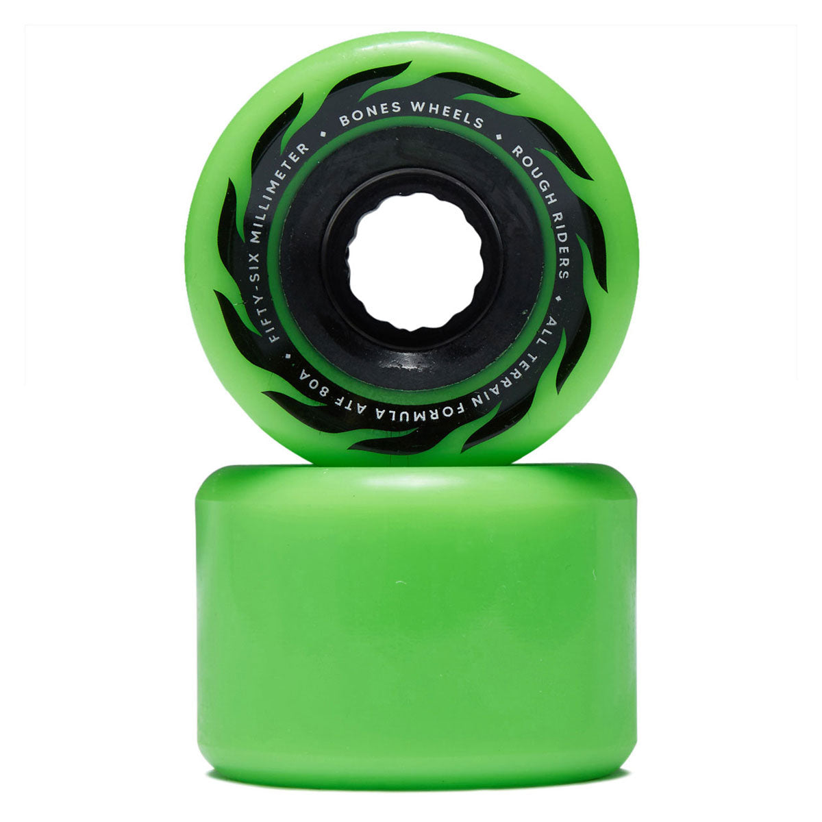 BONES WHEELS ATF ROUGH RIDERS ETERNAL FLAME 80A GREEN (56MM) - The Drive Skateboard Shop