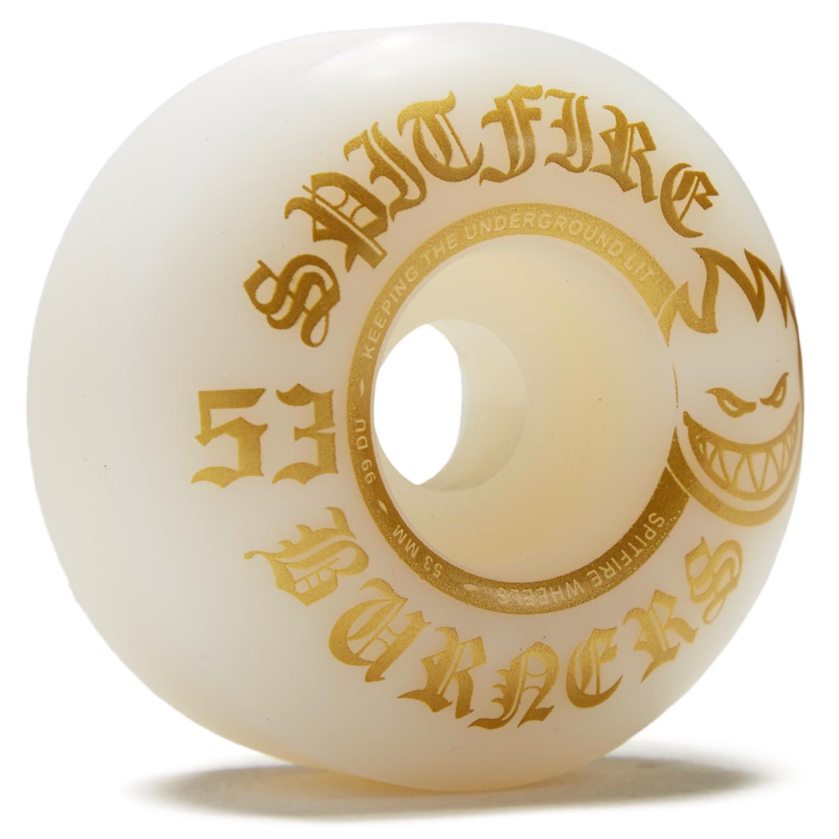 SPITFIRE WHEELS BURNERS WHITE/GOLD (53MM)