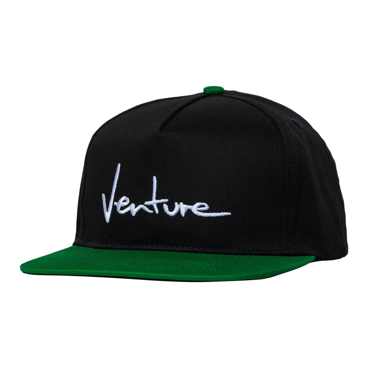 VENTURE BASIC 92&#39; SNAPBACK BLACK/GREEN - The Drive Skateboard Shop