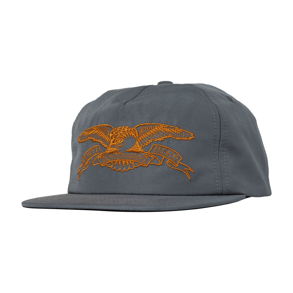 ANTIHERO BASIC EAGLE SNAPBACK CHARCOAL/ORANGE - The Drive Skateboard Shop