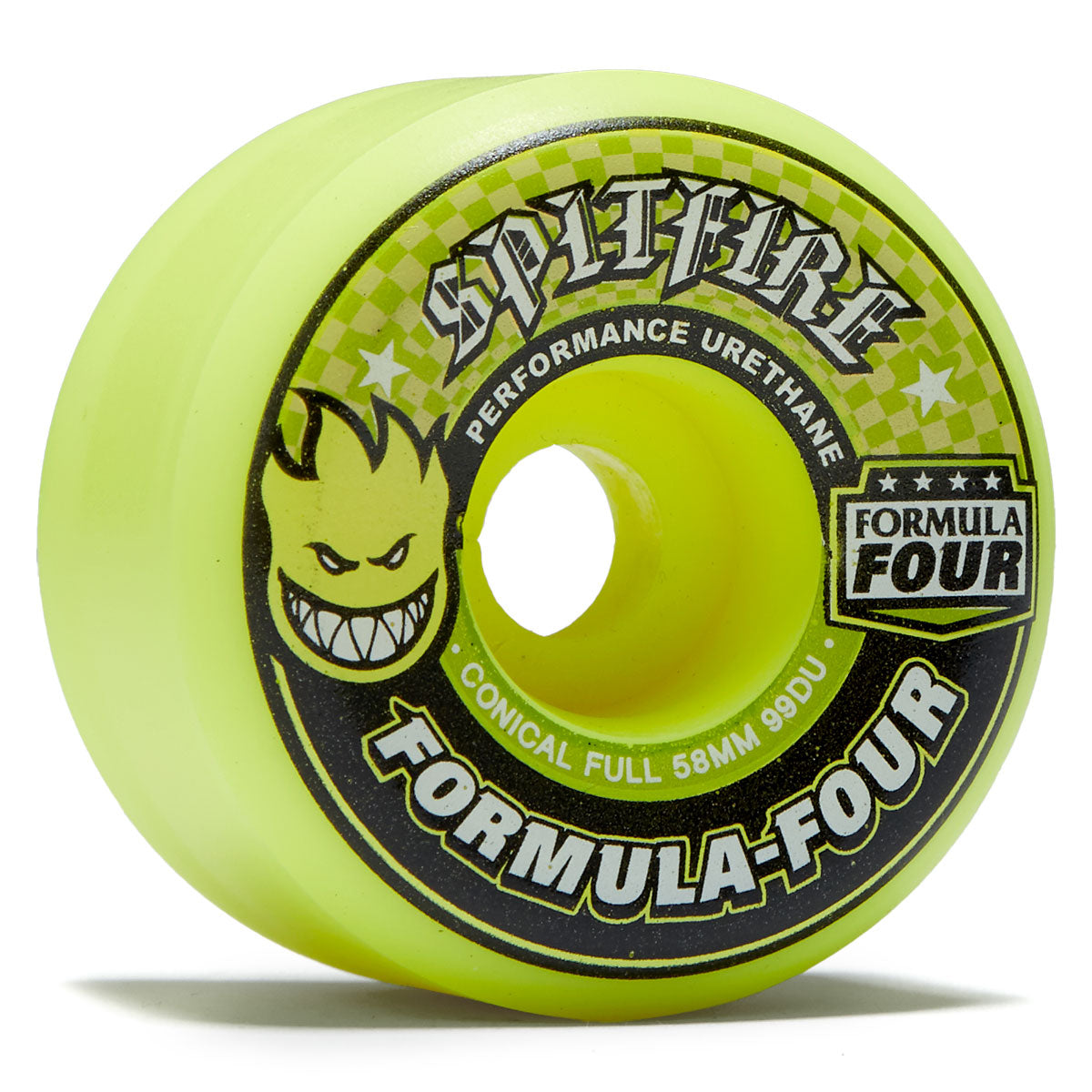 SPITFIRE WHEELS CONICAL FULL NEON YELLOW 99A (58MM) - The Drive Skateboard Shop