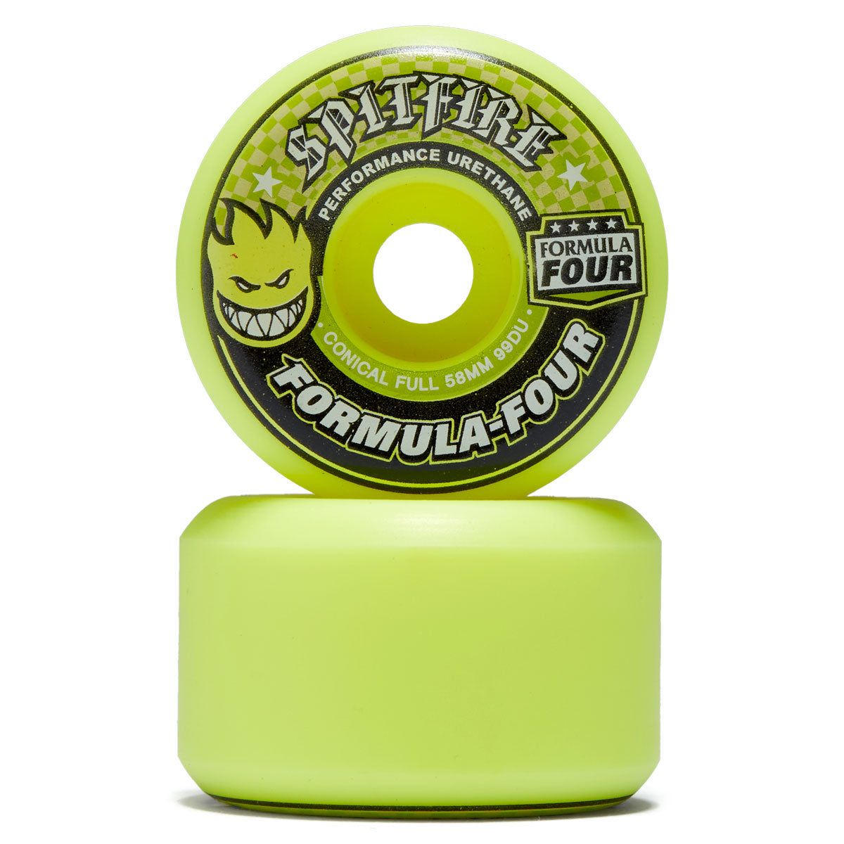 SPITFIRE WHEELS CONICAL FULL NEON YELLOW 99A (58MM) - The Drive Skateboard Shop