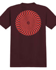 SPITFIRE CLASSIC SWIRL OVERLAY T-SHIRT BURGANDY