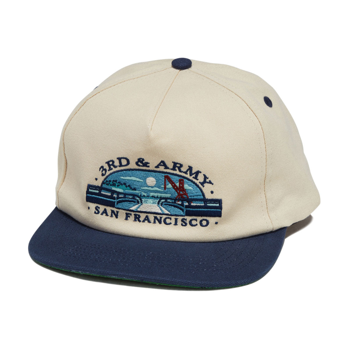 REAL 3RD AND ARMY SNAPBACK NATURAL/NAVY