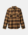 BRIXTON BOWERY FLANNEL TIGERS EYE/PINECONE BROWN