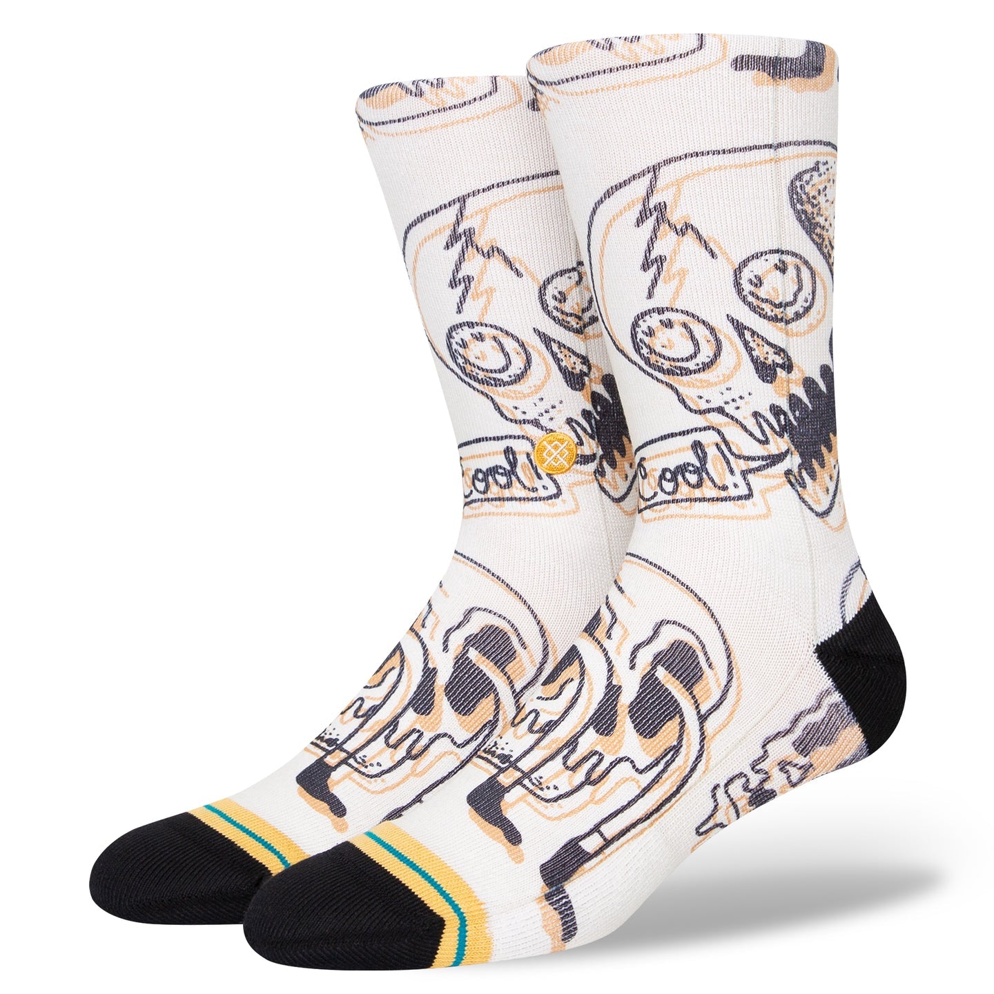 STANCE SOCKS TALKIN HEADS VINTAGE WHITE - The Drive Skateshop