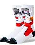 Stance Frosty the Snowman crew socks in white with festive character design