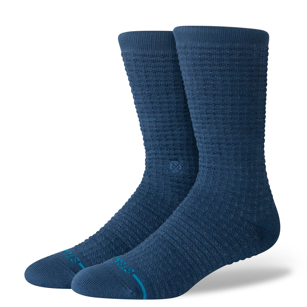 Navy Stance Waffle Crew Socks woven texture product image