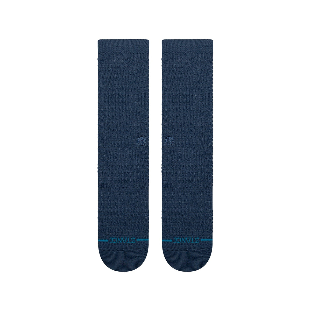 STANCE navy waffle crew socks with textured knit pattern and ribbed cuff