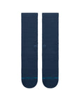 STANCE navy waffle crew socks with textured knit pattern and ribbed cuff