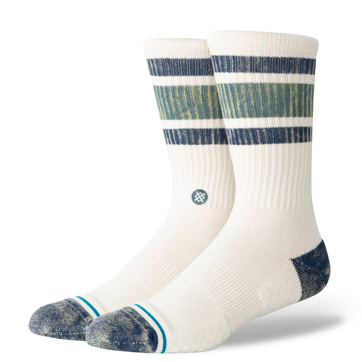 STANCE Signature Boyd Wash Crew socks in Atlantic blue with washed pattern and crew-length design
