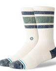 STANCE Signature Boyd Wash Crew socks in Atlantic blue with washed pattern and crew-length design