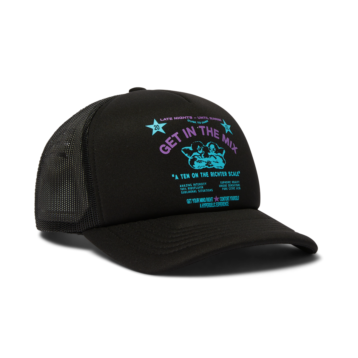 HUF AFTER MIDNIGHT TRUCKER HAT BLACK