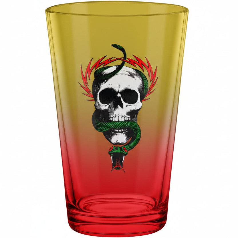 POWELL-PERALTA PINT GLASS MCGILL SKULL &amp; SNAKE RASTA