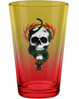 POWELL-PERALTA PINT GLASS MCGILL SKULL & SNAKE RASTA