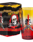 POWELL-PERALTA PINT GLASS SKULL & SWORD RASTA