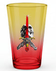 POWELL-PERALTA PINT GLASS SKULL & SWORD RASTA