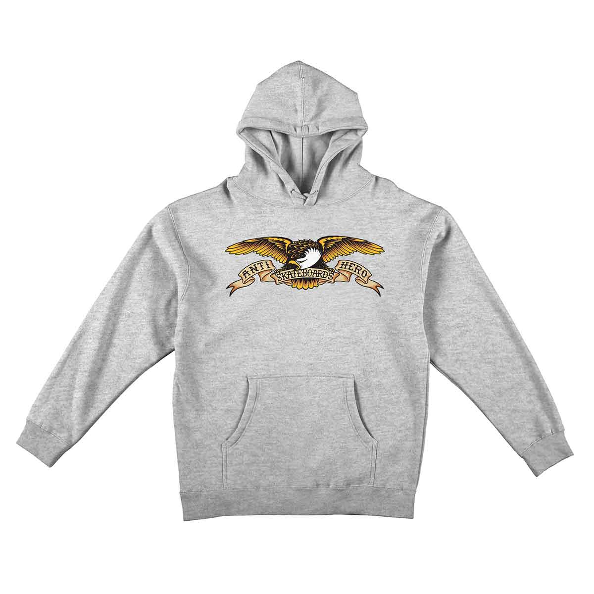 ANTIHERO EAGLE YOUTH HOOD GREY HEATHER - The Drive Skateboard Shop