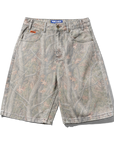 BUTTER BAGGY DENIM SHORTS FOREST CAMO