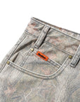 BUTTER BAGGY DENIM SHORTS FOREST CAMO