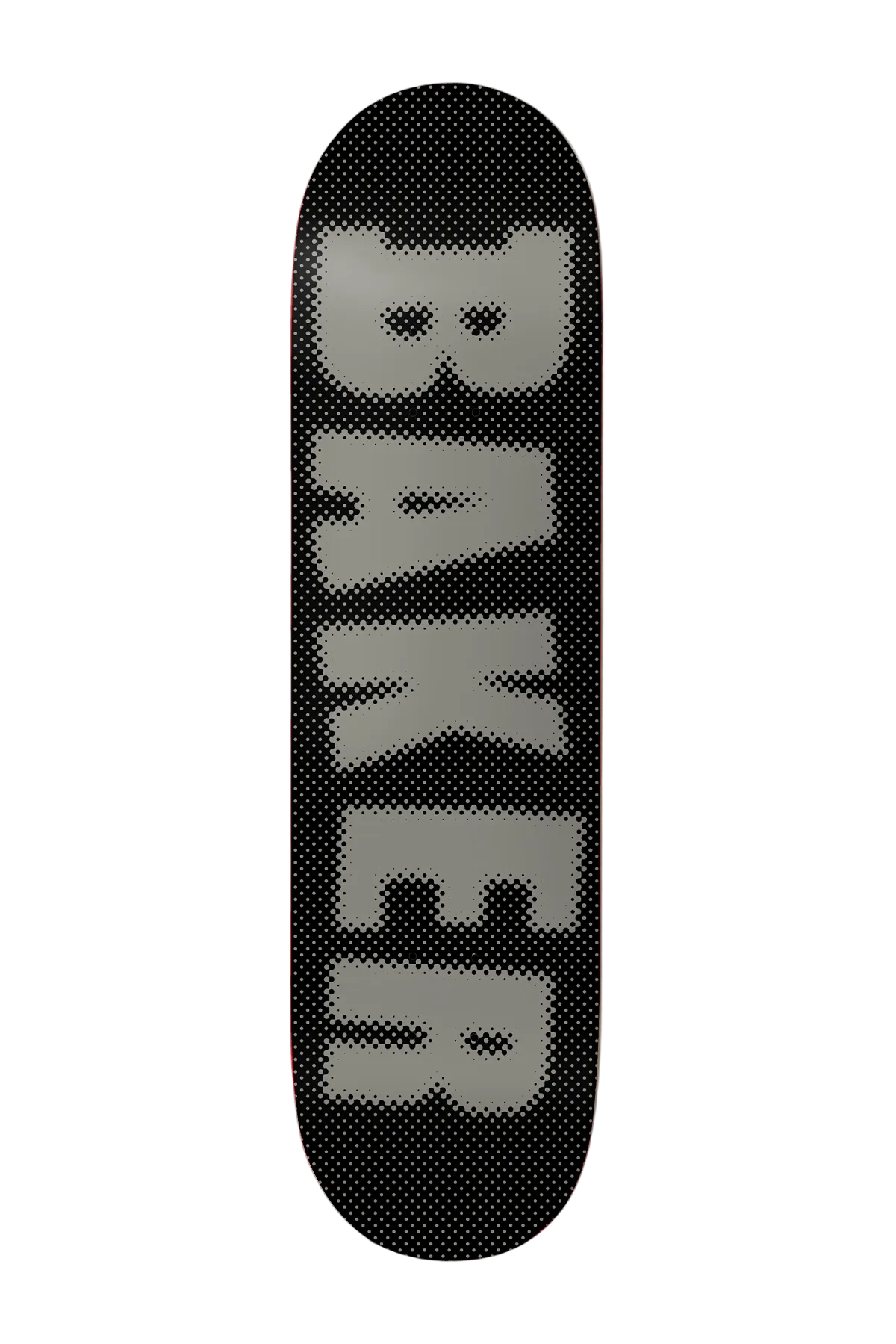 Baker skateboard deck featuring Kevin Long logo and dot design, 8.25 inches wide, with colorful graphic artwork.