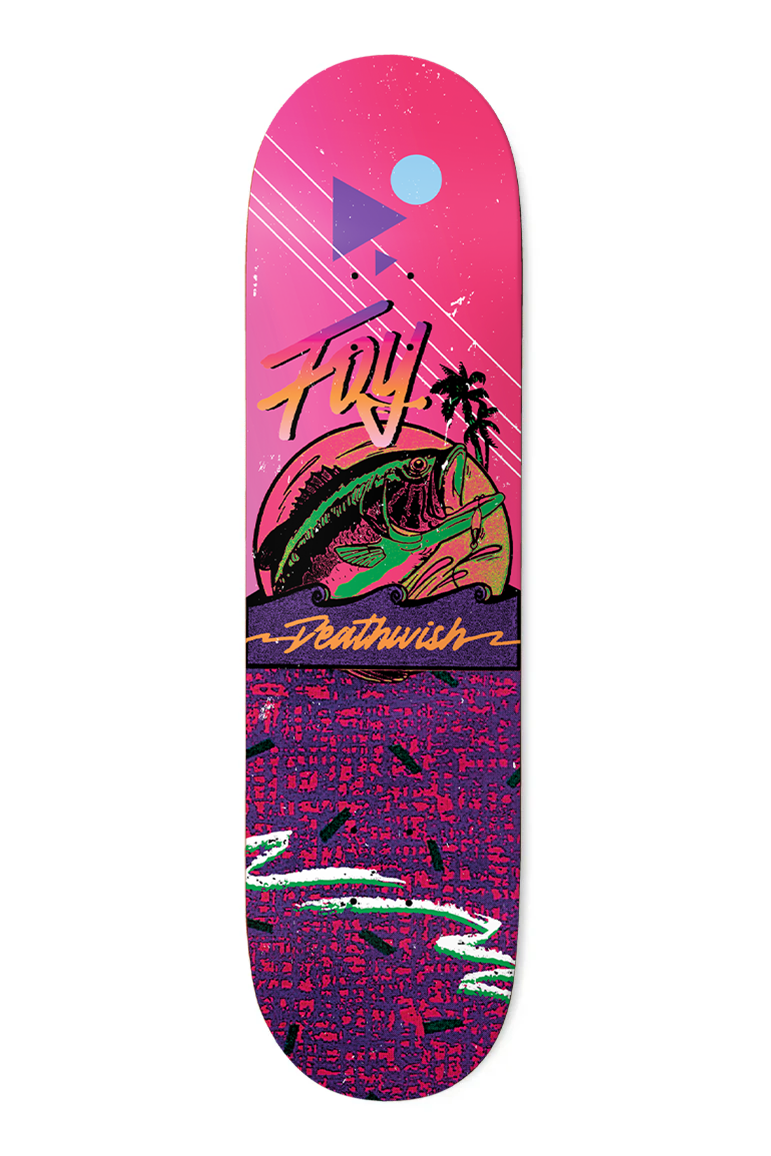 Deathwish Jamie Foy skateboard deck, 8.5-inch, featuring bold graphic design, ideal for skateboarding enthusiasts.
