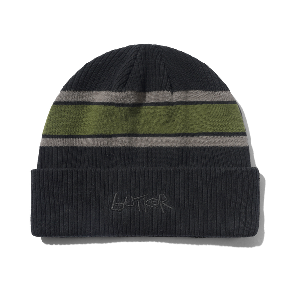 Black Butter Break beanie headwear with a classic cuffed design