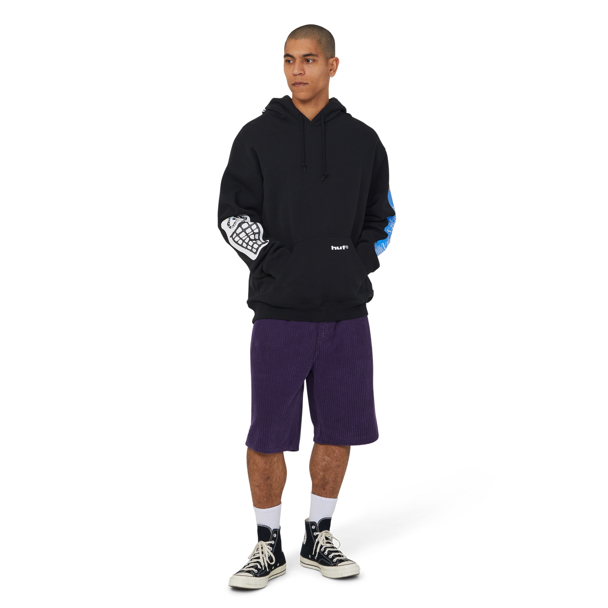 HUF CROMER CORDUROY SHORTS DARK BERRY