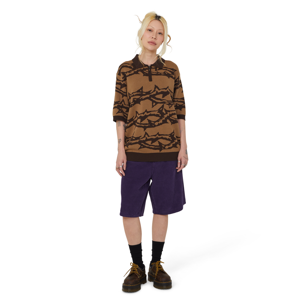 HUF CROMER CORDUROY SHORTS DARK BERRY