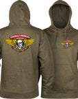 POWELL PERALTA SWEATER - WINGED RIPPER MID-WEIGHT HOOD ARMY HEATHER