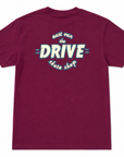 THE DRIVE SKATE SHOP LOGO T-SHIRT BURGUNDY/MULTI COLOUR