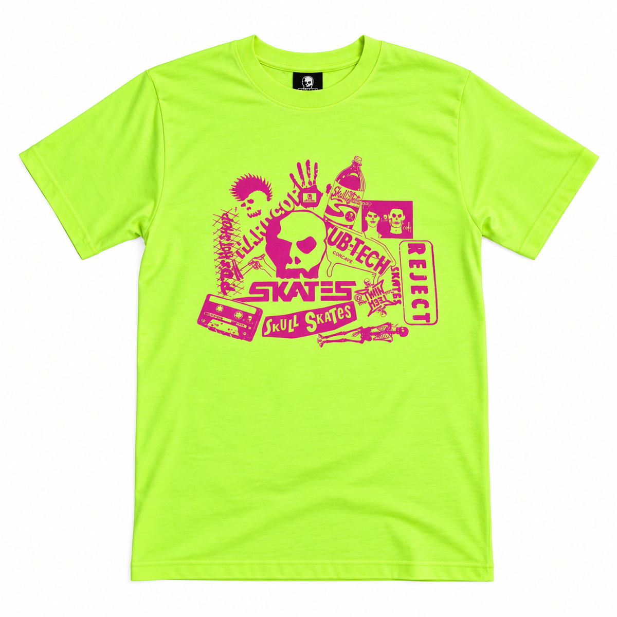 SKULL SKATES HEAVY SAFETY BULLOCKS T-SHIRT YELLOW