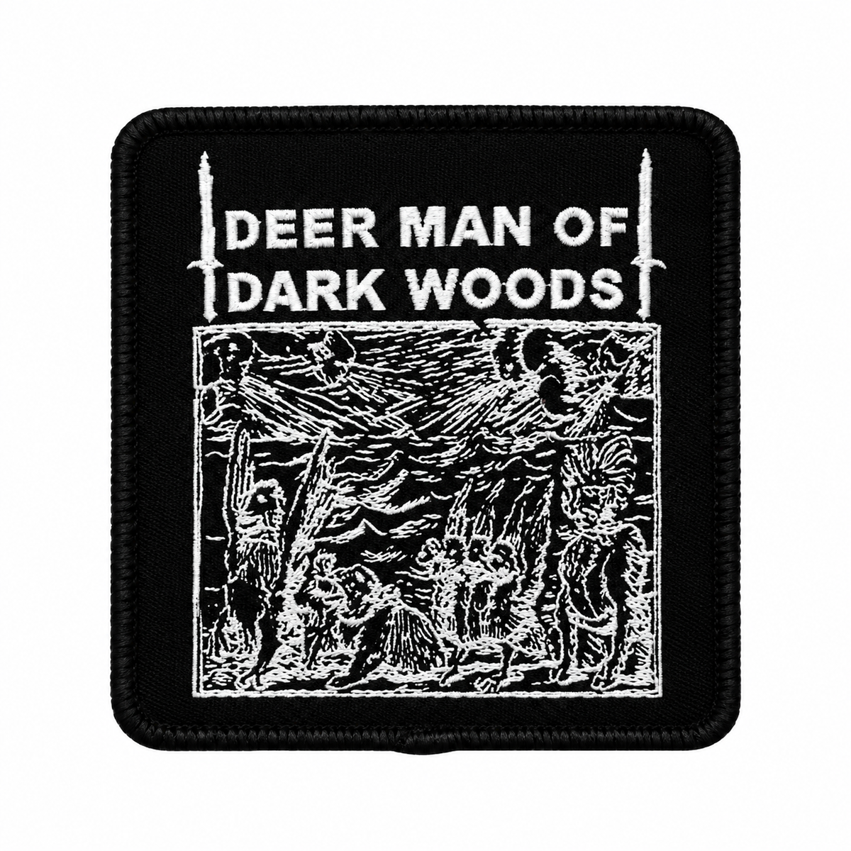 SKULL SKATES DEER MAN OF DARK WOODS WOVEN 3" PATCH
