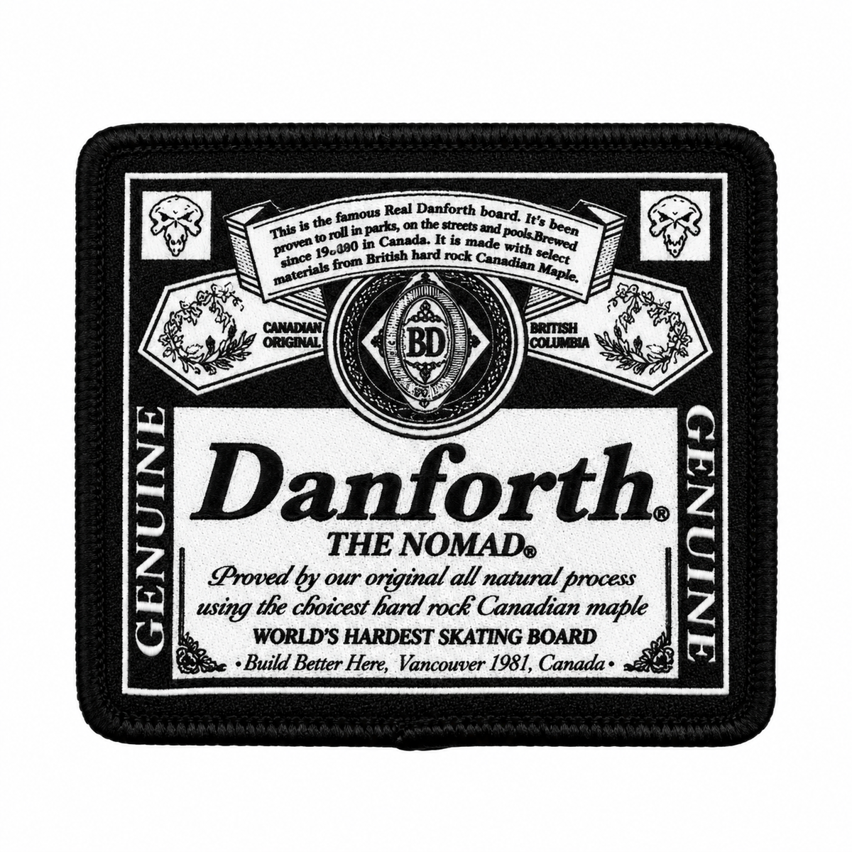 SKULL SKATES DANFORTH EMBLEM WOVEN 3" PATCH