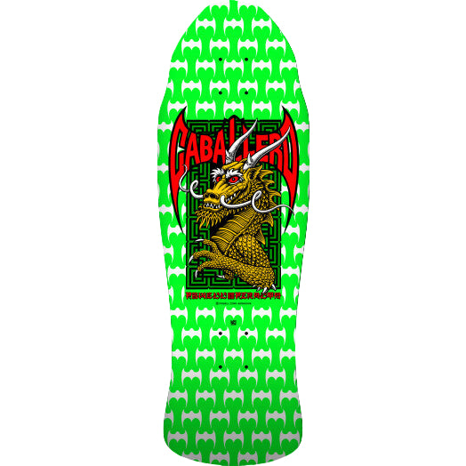 POWELL PERALTA RE-ISSUE DECK CAB STREET SPOON NOSE 22 GREEN/WHITE (9.625&quot;)