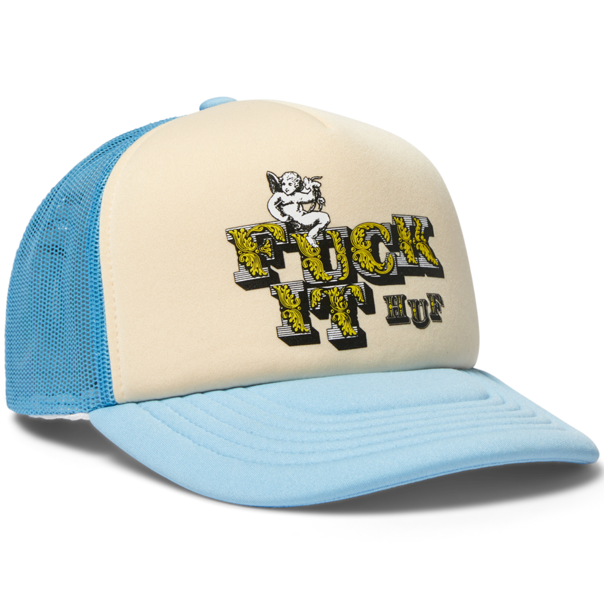 HUF DIVINE TRUCKER HAT LIGHT BLIUE