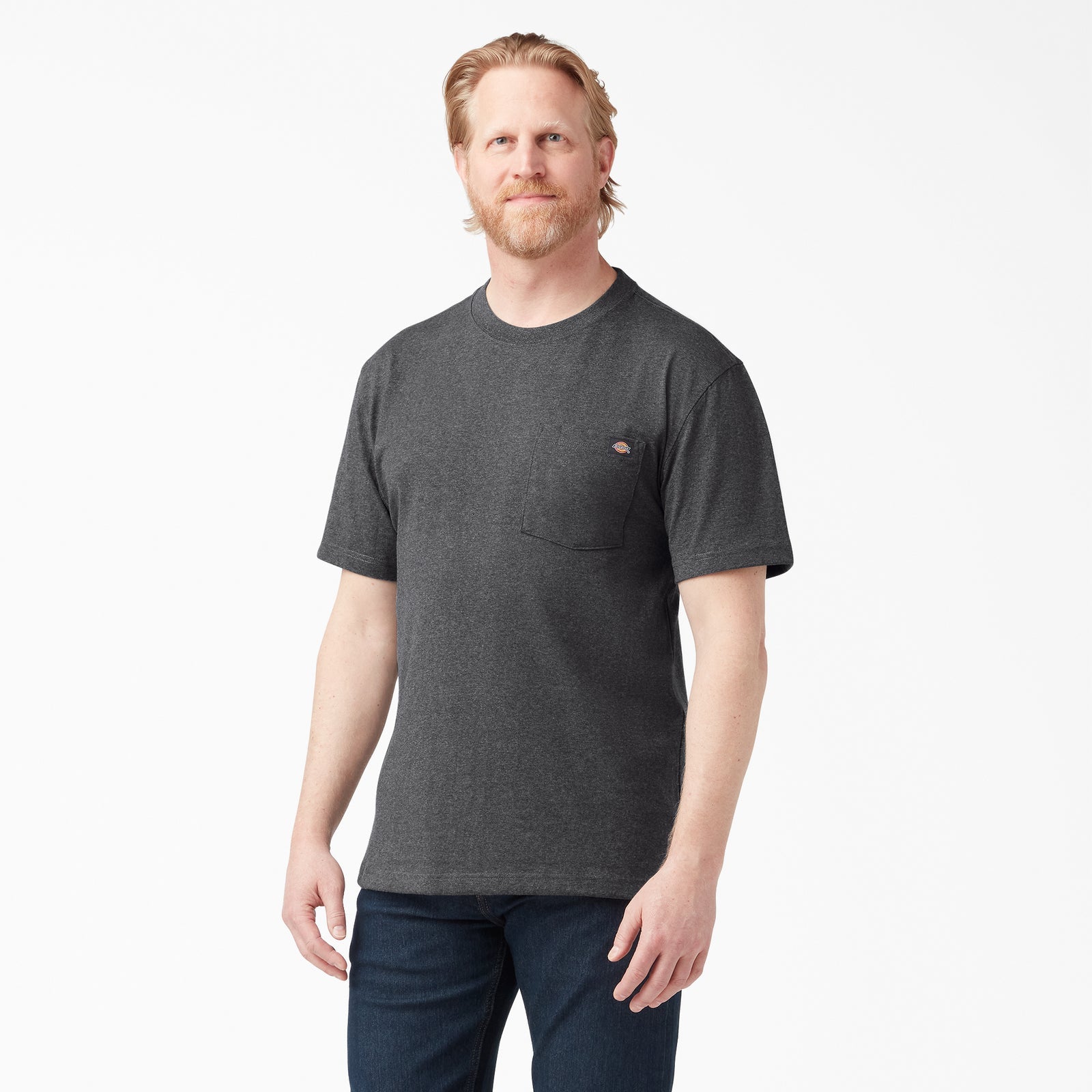 DICKIES HEAVYWEIGHT POCKET TEE CHRCOAL 