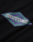 BUTTER black Diamond Logo T-shirt with white diamond graphic on front