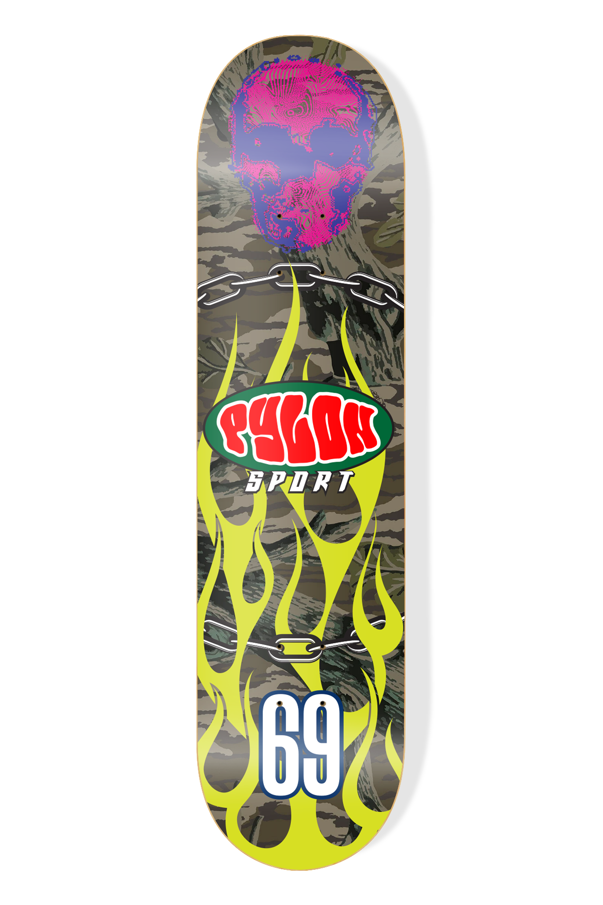 PYLON DECK FLAMES & CHAINS (8.375") - The Drive Skateboard Shop