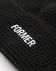 FORMER LEGACY WAFFLE BEANIE BLACK - The Drive Skateboard Shop