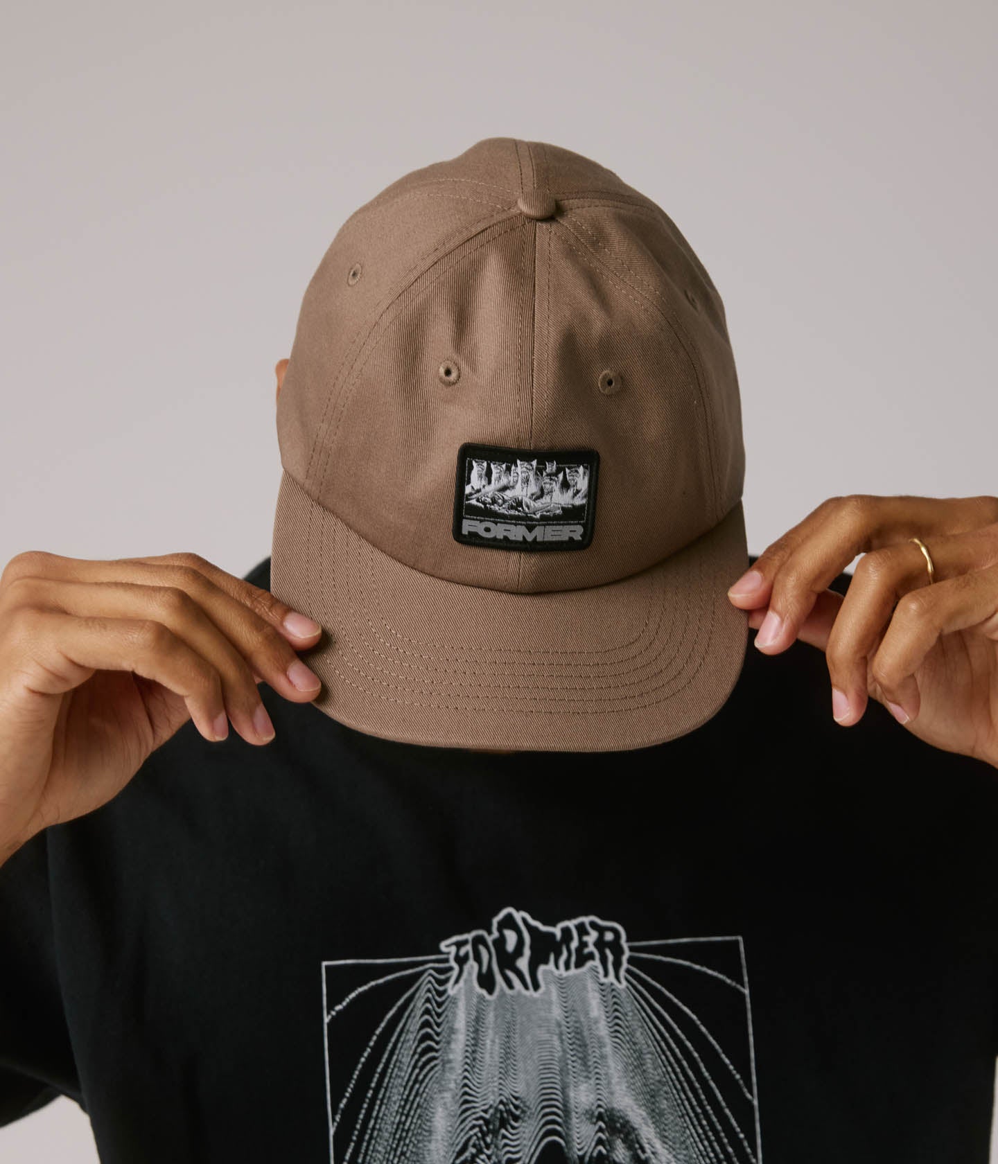 FORMER THEATER PATCH HAT TAUPE - The Drive Skateboard Shop