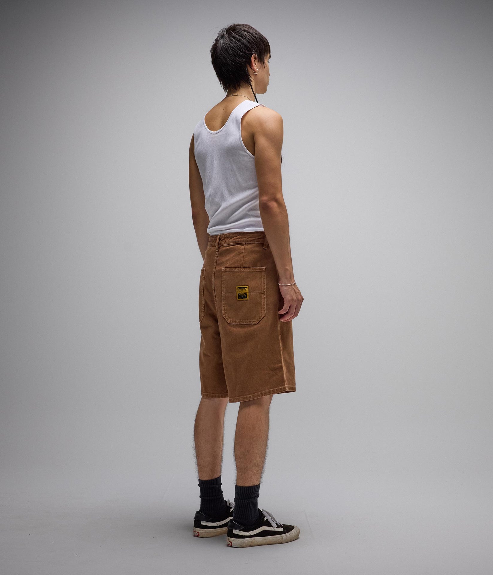 FORMER REYNOLDS 21" OVERDYE DENIM WALKSHORT WASHED BROWN